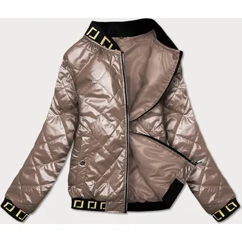 Kapučínová dámská bunda bomber (B9798-12) odstíny hnědé XL (42)