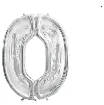 Forma číslo „0“ na latexové balóny, 126 cm, stříbrná
