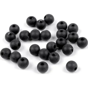 Korálek Plastové korálky 25 kusů matné Ø8 mm - 27 antracit