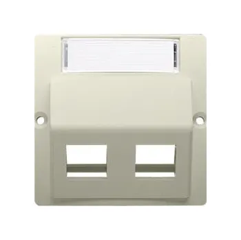 Elektrická zásuvka Simon BMGKS2P/12 Kryt teleinformačních zásuvek pro Keystone šikmé, dvojité s popisným polem béžová