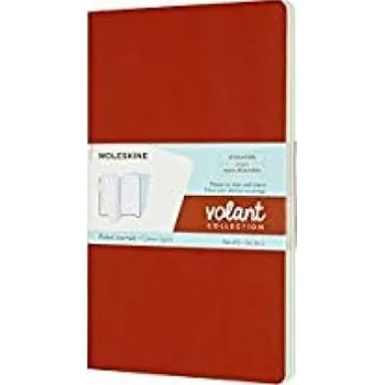 Blok Sešity Moleskine Volant - měkké desky L, linkované, 2 ks, výběr barev - oranžový/ modrý