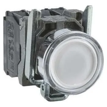 vypínač Schneider Electric XB4BW31M5 Ovládač stiskací prosvětlený, lícující, 1 Z + 1 V, 230...240V, bílý