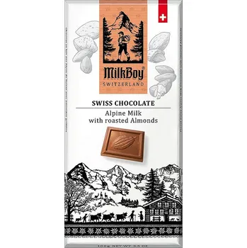 MILKBOY SWISS Mléčná čokoláda roasted Almonds 85g