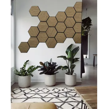 Windu Dekorativní obklad na stěnu, dekor dub, hexagon, 300x260 mm, 0,037 m2