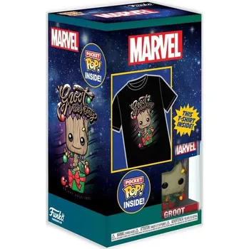 Figurka Funko PocketPOP&Tee: Guardians of the Galaxy - Holiday Groot (velikost L)