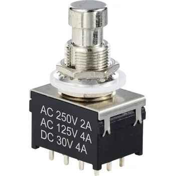 vypínač TRU COMPONENTS TC-12193716 Tlačítkový spínač 4P2T s přímým kolíkem Spínací proud (max.): 4 A 1 ks