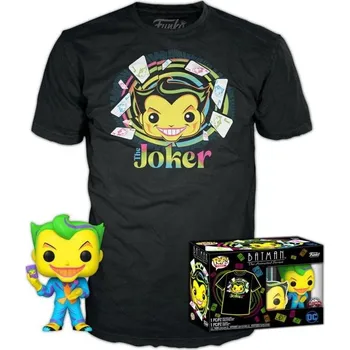 Figurka Funko POP & Tee: DC Comics - Joker BlackLight special edition (velikost trička L)