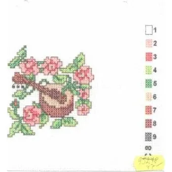 Předloha na vyšívání - Loutna 8x8cm - , 8x8cm