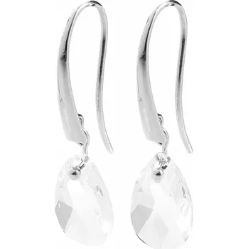 Náušnice JSB bijoux s.r.o. Stříbrné náušnice provlékací krystal Swarovski ve tvaru kapky Crystal (Stříbro 925/1000)