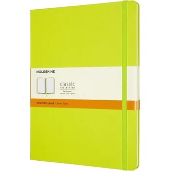 Blok Zápisník Moleskine - tvrdé desky, XL, linkovaný - limetka