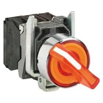 vypínač Schneider Electric XB4BK125B5 Ovládač otočný prosvětlený s LED, 1 Z + 1 V, 24 V, žlutý