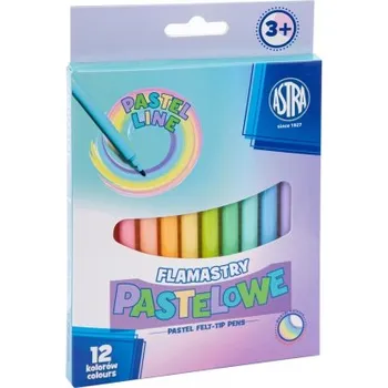 ASTRA Barevné fixy pastelové, sada 12ks, 317122001