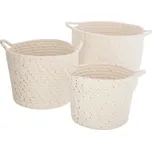 Atmosphera for Kids Košíky na hračky bílé a zlaté 24 x 21 cm