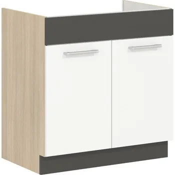 Kuchyňská linka RUTHIN, dolní dřezová skříňka D80Z, bílý lesk + vyzvednutí ZDARMA