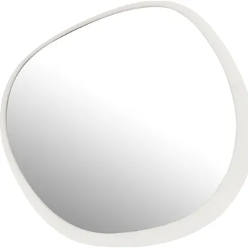 Zrcadlo Bílé kovové závěsné zrcadlo J-line Nilla 82 x 86,5 cm