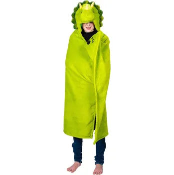 Dětská deka Cozy Noxxiez deka s kapucí a kapsami - Dinosaurus
