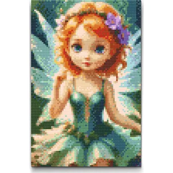 Diamantové malování Diamantové malování - Malá roztomilá víla Velikost: 20x30cm, Rámování: Pouze srolované plátno, Diamanty: Kulaté