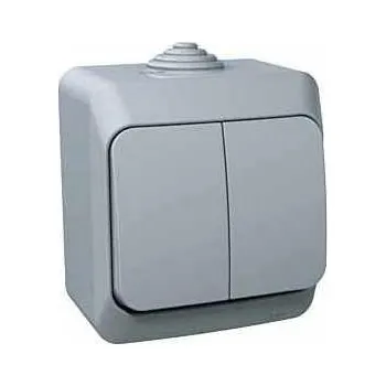 vypínač Schneider Electric WDE000651 Cedar Plus IP44 - Přepínač sériový s orientační kontrolkou řazení 5So, šedý