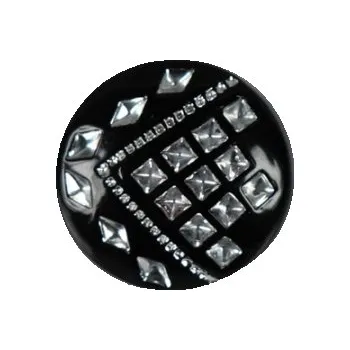 Knoflík Knoflík dámský 20225 černý ozdobný - Černá, 13mm