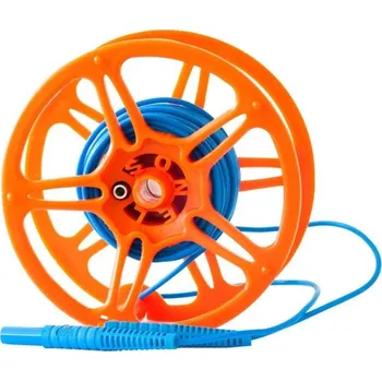 elektrický kabel Sonel 15 m modrý zemnící měřicí kabel na cívce (banánové špunty)