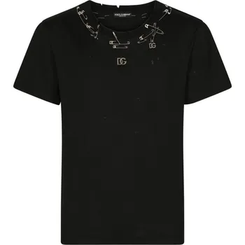 Pánské tričko DOLCE & GABBANA Embellished Black tričko S Černá