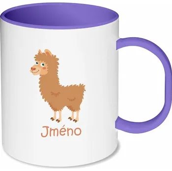 Gravírování Plastový hrnek s fialovým vnitřkem a uchem se zvířátky pro děti