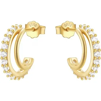 Náušnice Olivie Stříbrné náušnice PŮLKRUHY GOLD 9070 Ag 925; ≤1,3 g.