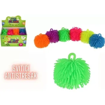 Míček chlupatý antistresový mačkací silikon 7cm