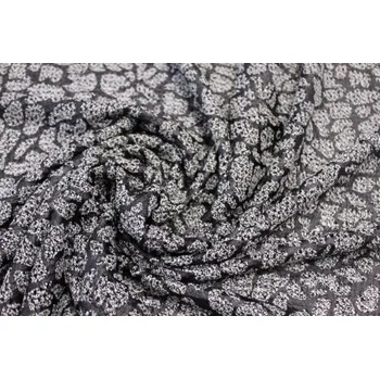 Metráž - Úplet Pes/Vis síťový vzor ČERNOBÍLÝ 88373121 - šatovka - Černobílá, 122 cm