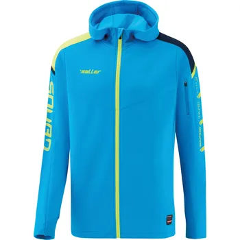 Saller SQUAD50 Bunda s kapucí BARVA: 144 světle modrá-tmavě modrá-neon žlutá, Velikost: XXL Lehká a hřejivá sportovní bunda