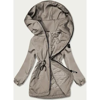 Dámská bunda parka v olivové barvě s kapucí (B8121-48) odstíny zelené XXL (44)