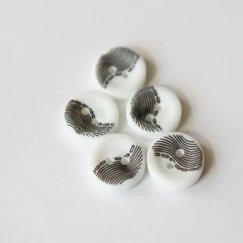 Knoflík Knoflík 1872/20 bíločerný košilový - Bílá/černá, 13 mm