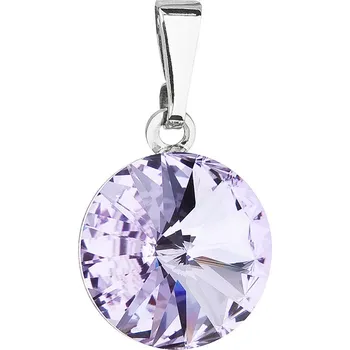 Přívěsek Evolution Group s.r.o. Přívěsek bižuterie se Swarovski krystaly fialový kulatý 54001.3 violet