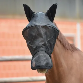 Jezdectví BUSSE Maska proti hmyzu Fly Professional BUSSE, s ochranou uší a nozder, černá PONY