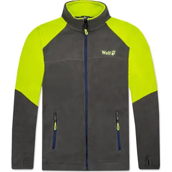 Chlapecká mikina Chlapecká flísová mikina - Wolf B2345, tmavě šedá / signální Barva: Šedá, Velikost: 164