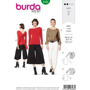 Střih na tričko a halenku Burda 6166 -