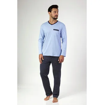 Pánské pyžamo 465 PÁNSKÉ PYŽAMO VELKÉ Modrá 2XL