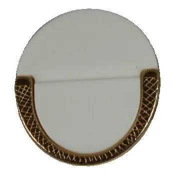 Knoflík Knoflík dámský DILL 94291 BÍLO/ZLATÝ POZLACENÝ kovový - Bílá, 18mm