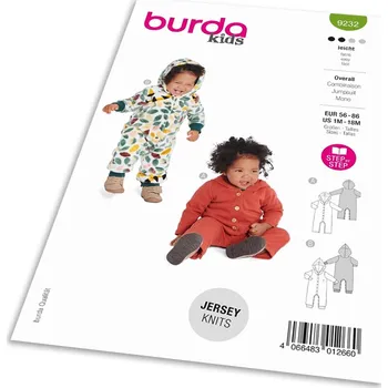Střih Burda 9232 - Overal, kombinéza pro miminka