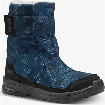 Dětská treková obuv QUECHUA Dětské turistické nepromokavé sněhule na suchý zip SH 100 29 MODRÁ
