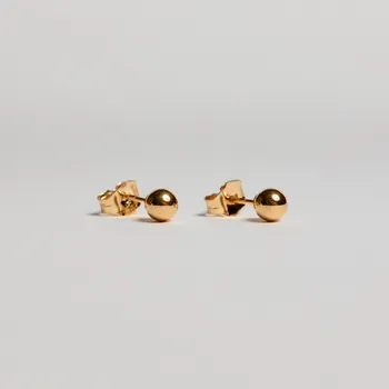 Náušnice 14K Gold Ball Stud náušnice Velikost: 3 mm