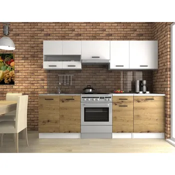 FALCO Kuchaňská linka Luigi III 180/240 bílá/dub artisan