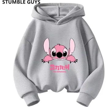 Chlapecký svetr Lilo & Stitch Pohodlná dětská mikina s kapucí "Lilo & Stitch" Barva: Šedá, Velikost: 130 (7-8 let)