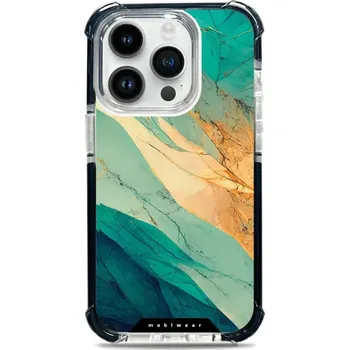Pouzdro na mobilní telefon Odolný obal Mobiwear MagSafe Elite Bumper - Apple iPhone 14 Pro - D018D Zlatavý a zelenkavý mramor (Odolný kryt, pouzdro, obal Mobiwear Elite Bumper na mobil Apple iPhone 14 Pro - D018D Zlatavý a zelenkavý mramor, materiál Plast + TPU silikon + kov -)