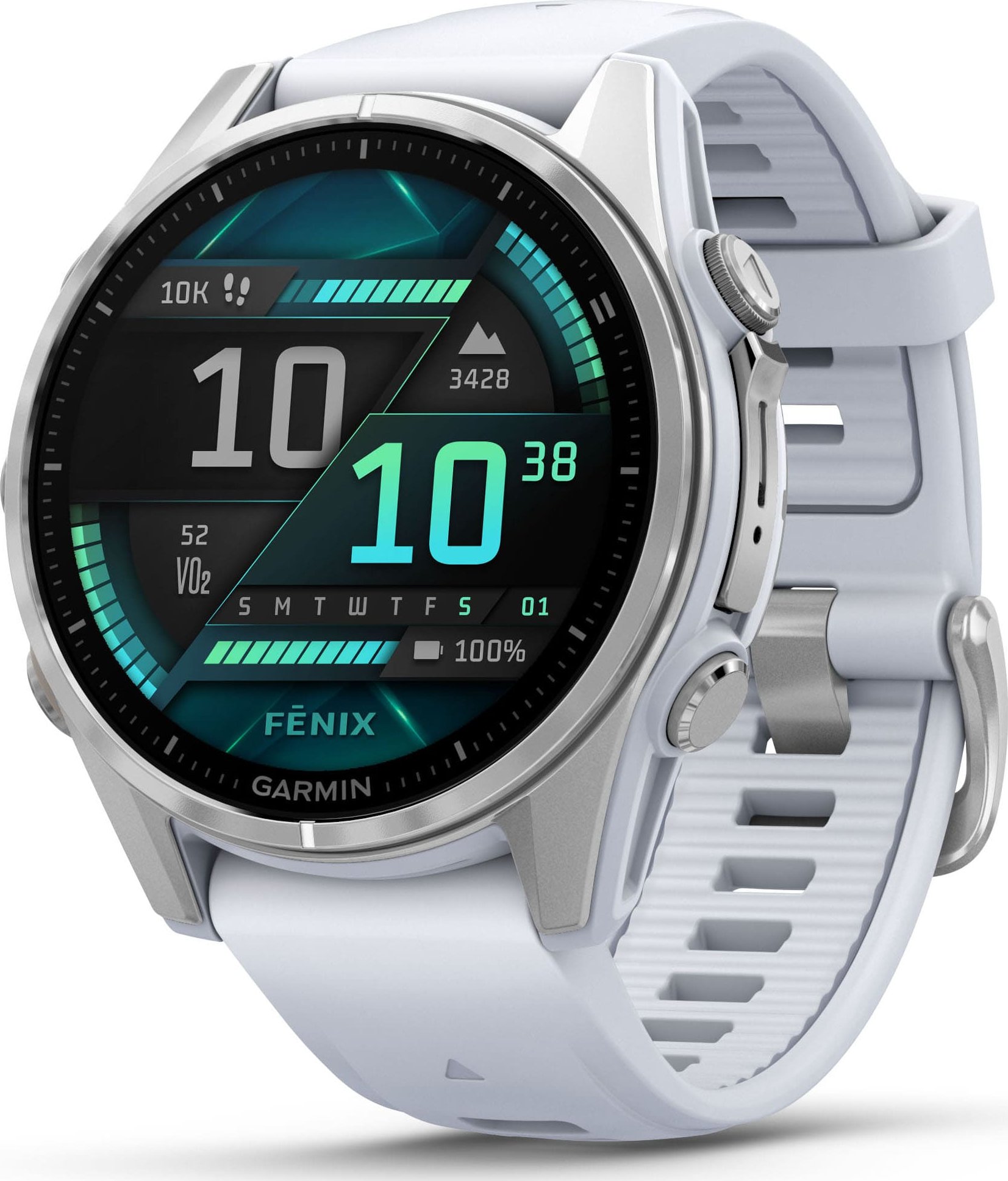 Garmin Fénix 8 – 43 mm, AMOLED, Glass Silver / Whitestone se silikonovým řemínkem 010-02903-00 + možnost výměny do 90 dní + Topo Czech PRO Voucher