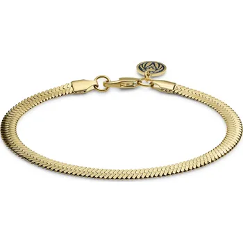 Náramek Essentials | 5mm plochý řetízkový náramek hádek zlaté barvy - Lucleon