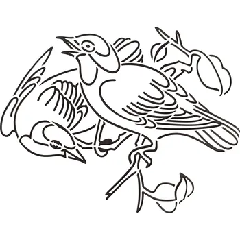 Šablony na malování, DVA PTÁČCI, 26x18cm, 1ks