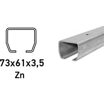 brána CAIS C-profil 73x61x3,5mm s otvory pro přišroubování, Zn, STAGE SZ 3 m (CAIS-STAGE-SZ-3)