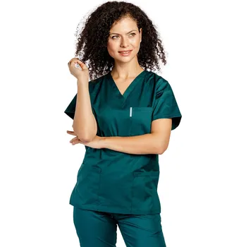 Zdravotnický oděv Tmavě zelená zdravotnická halenka - dámská | drinuniforma.cz