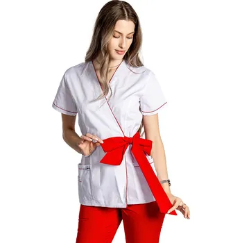 Zdravotnický oděv Bílá zdravotnická halenka s mašlí - dámská | drinuniforma.cz